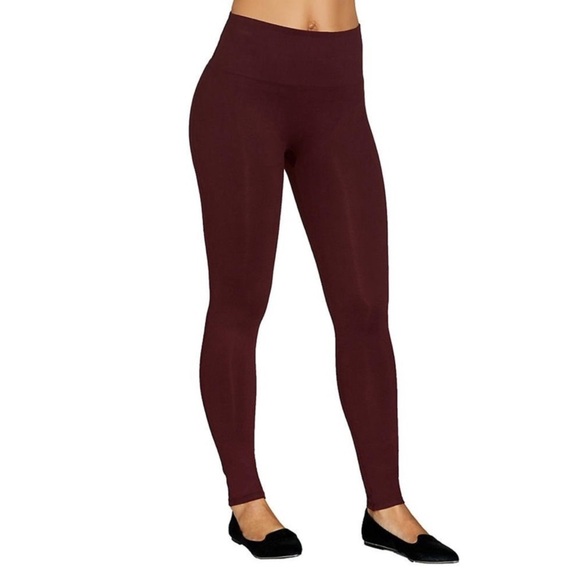 SPANX Pants - SPANX Burgundy Fashion Essential Leggings Large
